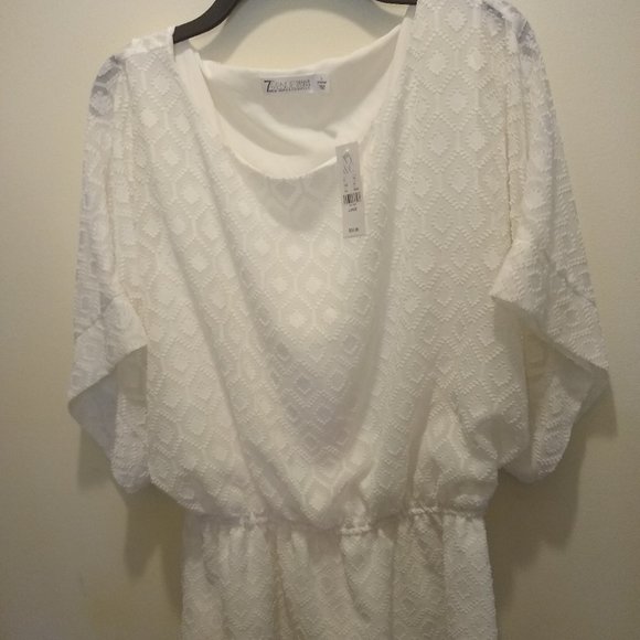 NWT 7th Ave N.Y. & Co. white  top, loose fitting - Picture 1 of 5